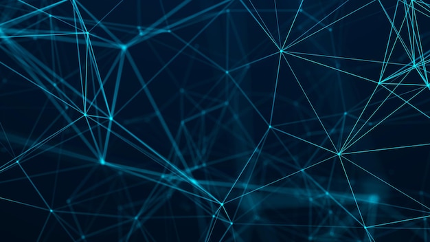 Abstrakter digitaler Hintergrund Big-Data-Visualisierung Netzwerkverbindungsstruktur Wissenschaftlicher Hintergrund 3D-Rendering