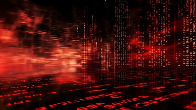 Abstrakter digitaler Hintergrund mit Binärcode und laufenden KI-Algorithmen