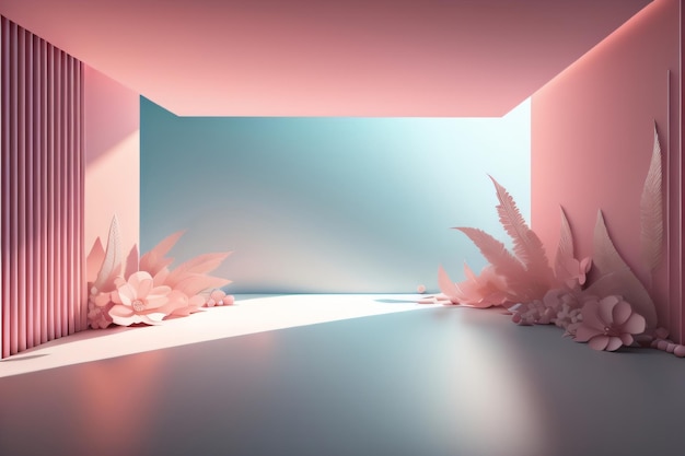 Abstrakter digitaler schöner Hintergrund mit schönen Dingen und sanften Farben mit generativer KI