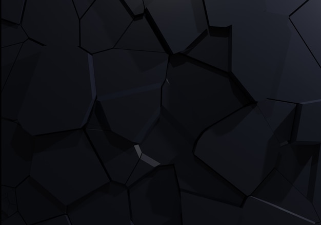 Abstrakter dunkler Voronoi-Blockhintergrund. 3D-Rendering-Abbildung.