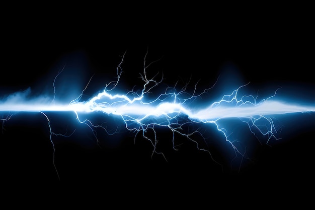 Abstrakter elektrischer Blitz mit schwarzem Hintergrund