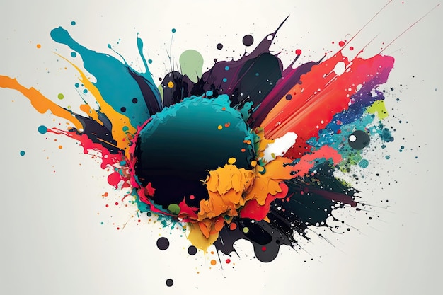 Abstrakter Farbhintergrund mit Spritzern Ölfarbe Vektorillustration Hergestellt von AIArtificial Intelligence