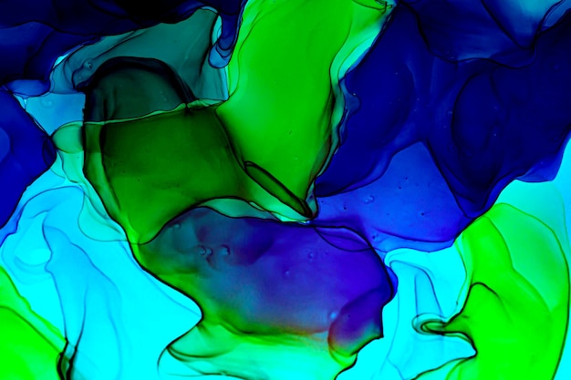 Abstrakter farbiger flüssiger Hintergrund, handgezeichnete Alkoholmalerei, flüssige Tintentechnik