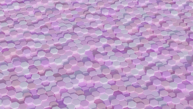 Abstrakter Farbverlauf Hexagon Hintergrund Pastellfarbe Wabenmuster Zusammensetzung 3D-Rendering 3D-Darstellung Quarz abstrakt Sammlung von minimalem geometrischem Hintergrund mit Kopierbereich Ansicht von oben Szene