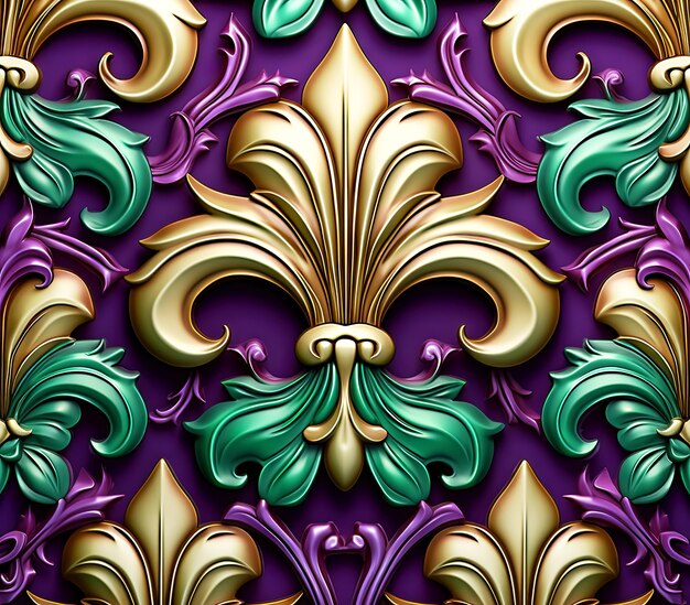 Abstrakter Fleur De Lis Mardi Gras-Musterhintergrund