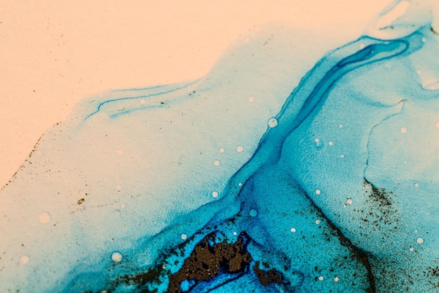 Abstrakter flüssiger Hintergrund in hellen Farben, handgezeichnete Alkoholmalerei, flüssige Tintentechnik-Textur für Hintergrunddesign