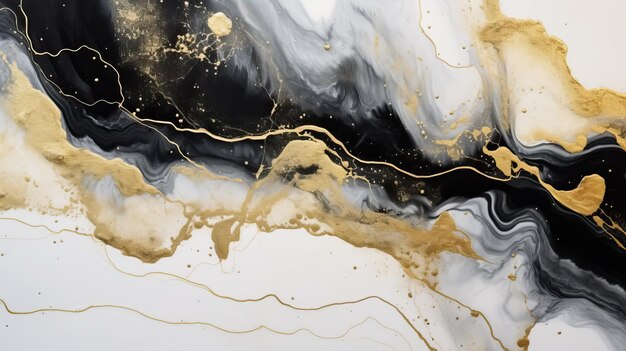 Abstrakter flüssiger Kunsthintergrund aus weißem und goldenem Marmor