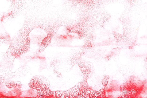 Abstrakter Flüssigkunsthintergrund Rote Aquarell-durchlässige Flecken auf weißem Papier