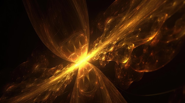 Abstrakter fraktaler goldener heller Hintergrund Generative AI AIG21
