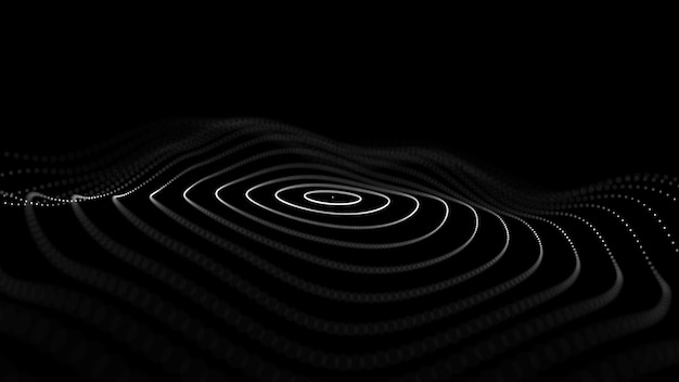 Abstrakter futuristischer Hintergrund Big Data-Visualisierung Abstrakter Hintergrund mit einer dynamischen Welle