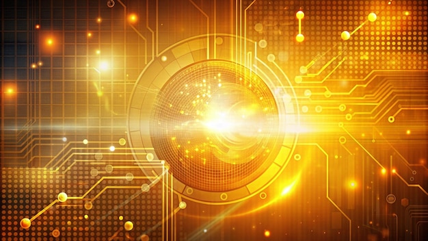 Abstrakter futuristischer Hintergrund mit leuchtender Leiterplatte und digitalen Elementen