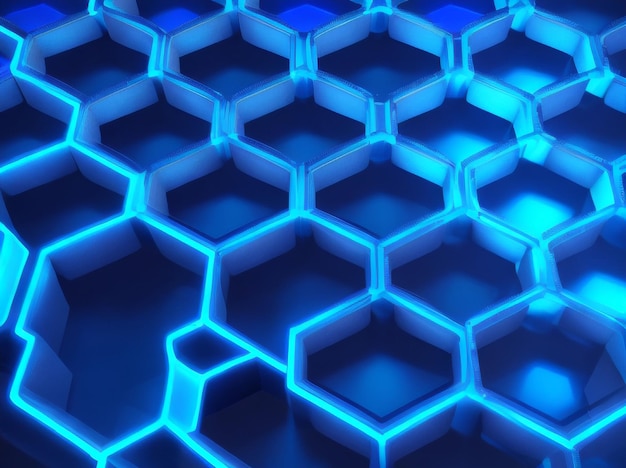 Abstrakter futuristischer Hintergrund mit Sechseckern und technologischer Ästhetik