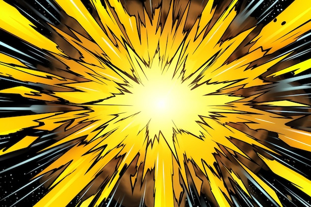 Abstrakter gelber Halbton-Comic-Zoom-Hintergrund