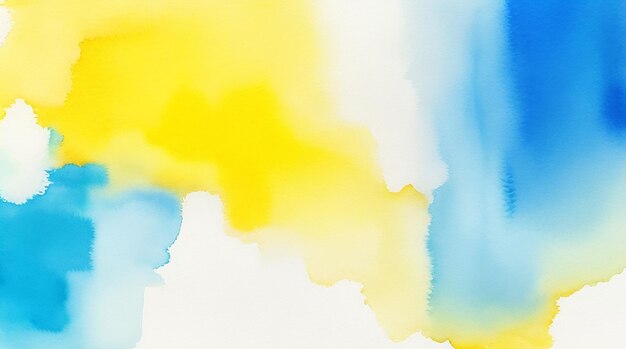 Foto abstrakter gelber und blauer hintergrund des aquarells
