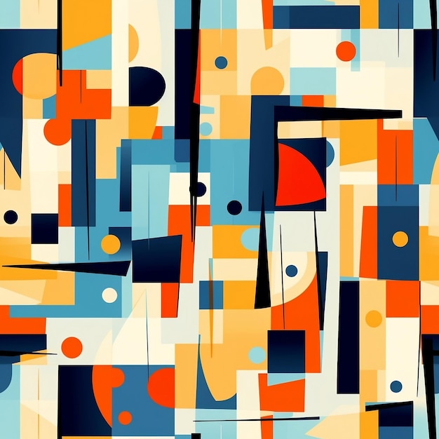 Abstrakter geometrischer Hintergrund Bauhaus-Geometrie Formen trendige primitive Blöcke modernes Muster