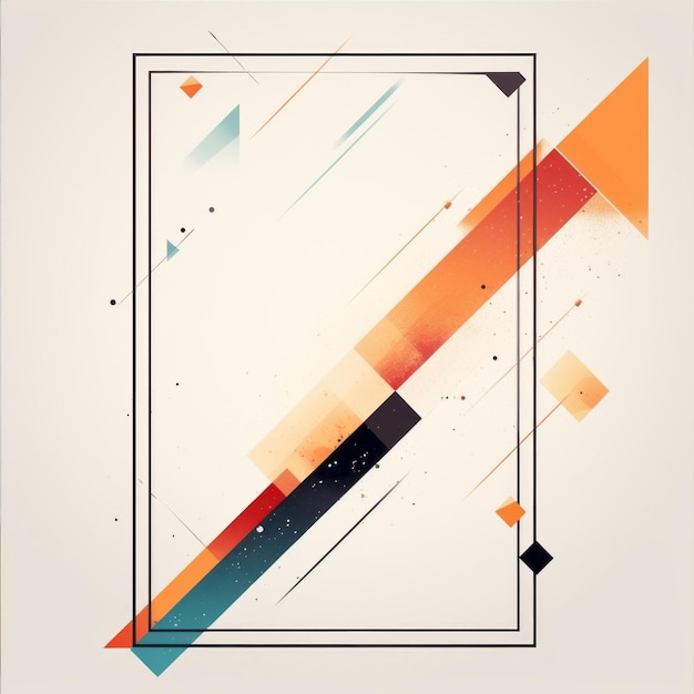 abstrakter geometrischer Hintergrund mit orange-blauen und schwarzen Linien