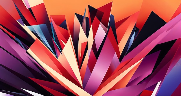 Abstrakter geometrischer Holi-Hintergrund bunter Farbexplosions-Panoramahintergrund. KI generiert
