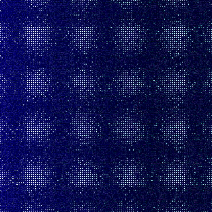 Foto abstrakter gepunkteter blauer hintergrund raster aus blinkenden punkten visualisierung von big data vektorillustration