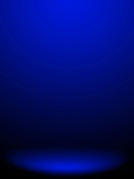 Abstrakter glatter blauer Studioraumhintergrund, der für die Bannervorlage der Produktanzeige verwendet wird