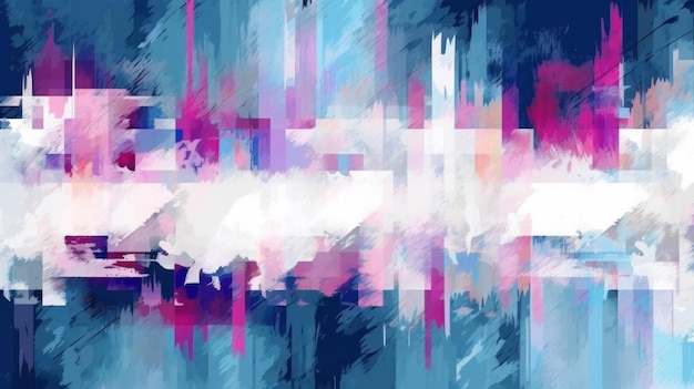 Abstrakter Glitch-Hintergrund. Rosa, blaue, weiße, violette Farben
