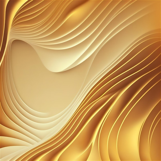 Abstrakter goldener Hintergrund mit Wellen. Luxus goldener Hintergrund. Von KI generiert