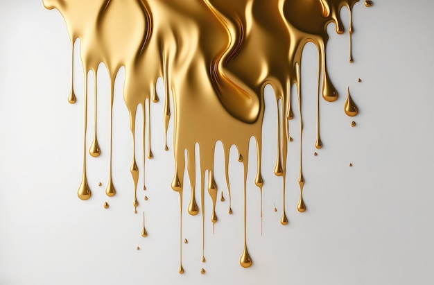 Abstrakter goldener Splat-Blot-Tinten-Texturhintergrund für Design generative ai