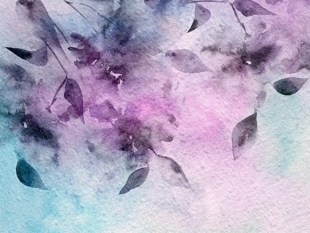 Foto abstrakter grunge-hintergrund aquarell blau rosa tapete mit blumenmuster