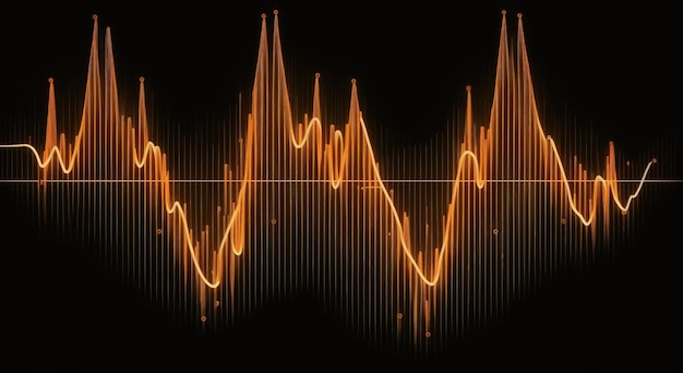 Abstrakter Herzschlag oder Kardiogramm in Form eines Linienpunktes und Polygons Soundvektor für digitale Musik