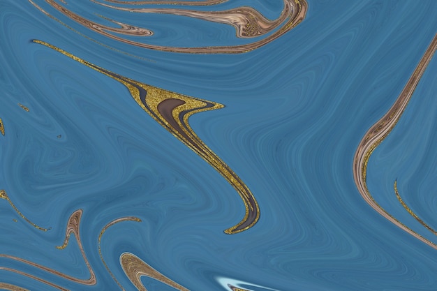 Abstrakter hintergrund aus blauem und goldenem marmor
