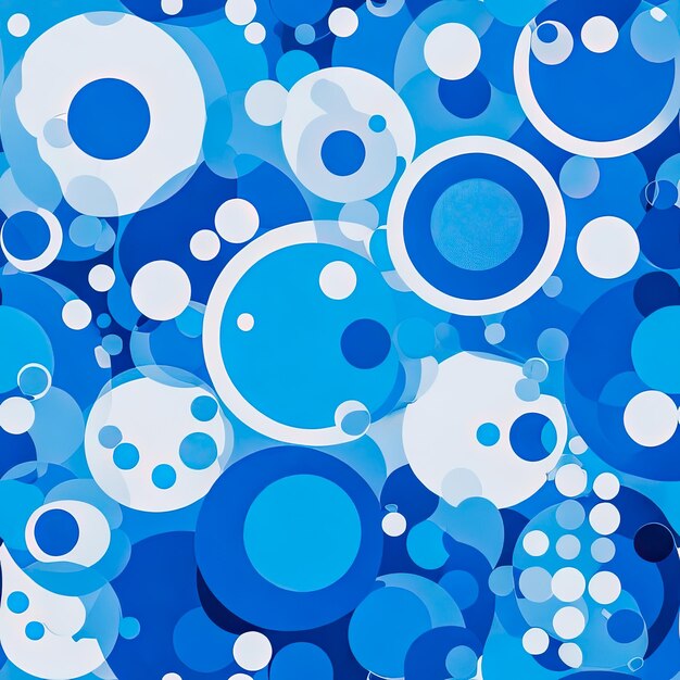 Abstrakter Hintergrund aus blauen und weißen Kreisen mit verschiedenen Kreisen darin