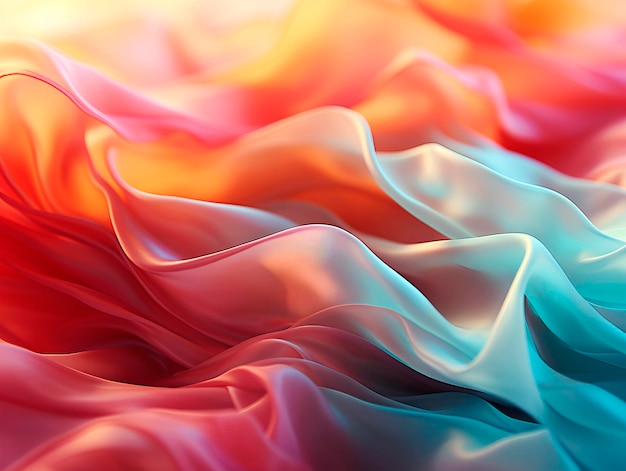 Abstrakter Hintergrund aus gewellter Seide oder Satin. Generative KI