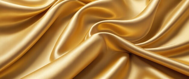 Abstrakter Hintergrund aus goldenem, zerknittertem Stoff. Stoff mit Falten. Bunte Illustration. Generative KI