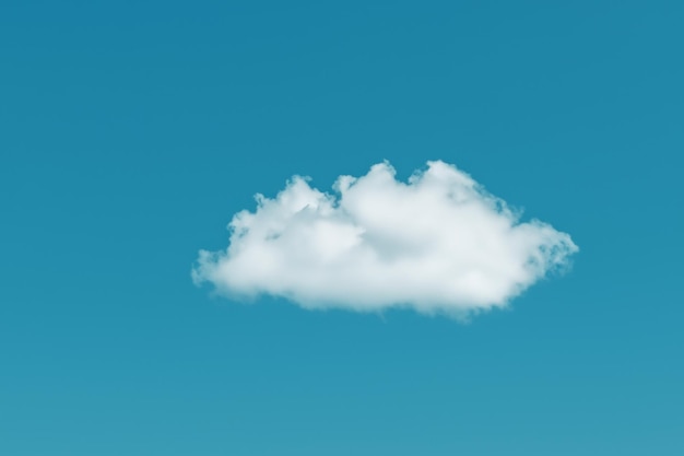 Abstrakter Hintergrund aus klarem blauen Himmel und schwebender einzelner Wolke