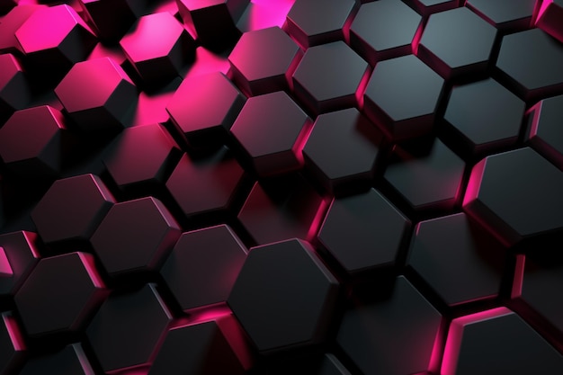 Abstrakter Hintergrund aus rosa Sechsecken. Glasviolettes Muster. Geometrische Kristalle. Abstrakt