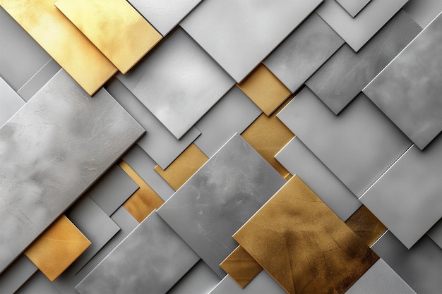 Abstrakter Hintergrund aus überlappenden hellgrauen und goldenen Platten elegantes Geschäfts-Hintergrunddesign