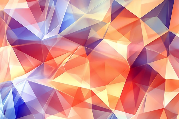 Abstrakter Hintergrund bestehend aus Dreiecken in den Farben Rot, Orange und Blau