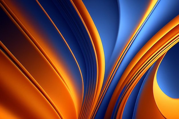 Abstrakter Hintergrund blau orange moderne geometrische Form für Tapete Banner Prospekt Katalog Cover Flyer Generative AI