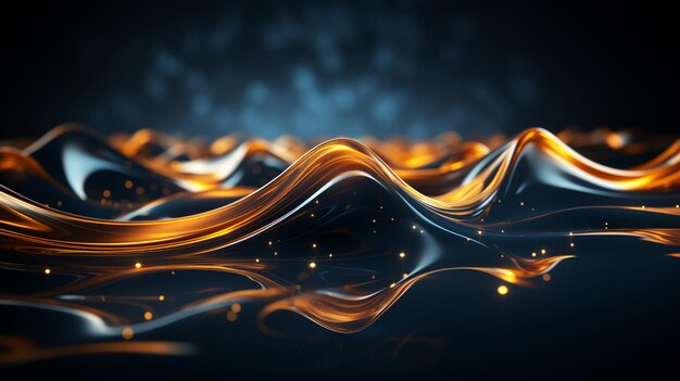 Abstrakter Hintergrund blauer Wellen, Vektorgrafik, generative KI