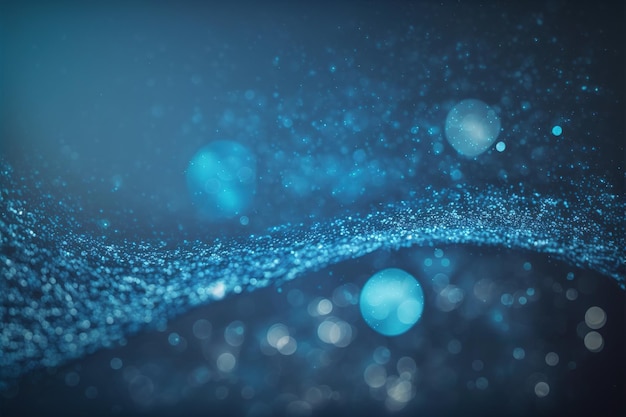Abstrakter Hintergrund der blauen Technologie mit sich hin- und herbewegender Partikelbeschaffenheit 3D