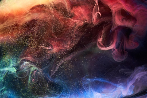 Abstrakter Hintergrund der flüssigen flüssigen Kunst Mischung aus tanzenden Acrylfarben unter Wasser