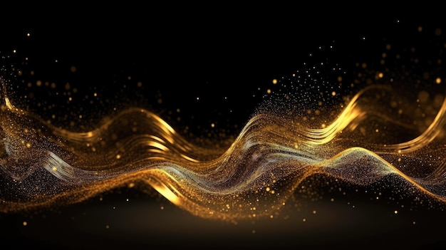 Abstrakter hintergrund der goldenen glitzerwelle