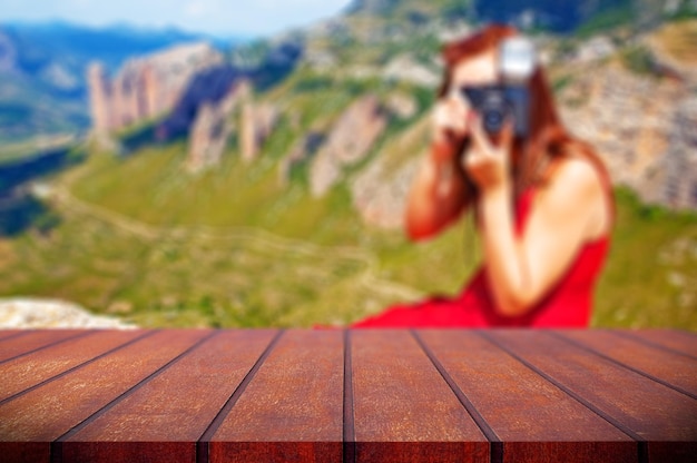 Abstrakter Hintergrund der Natur und des Fotografen