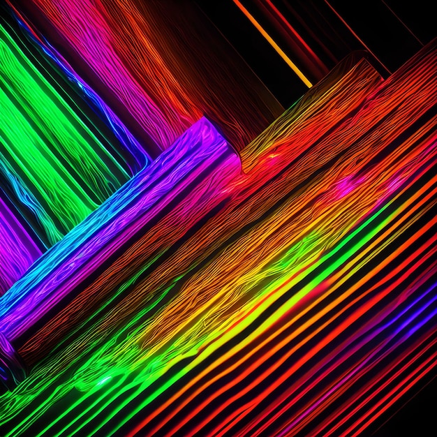 Foto abstrakter hintergrund der neonfarbenen led-licht generative kunst von ai