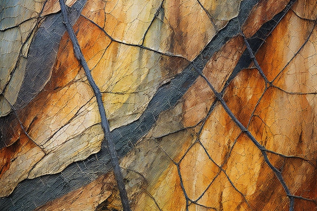 Abstrakter Hintergrund der Steinmauer mit Rissen und Farbstreifen