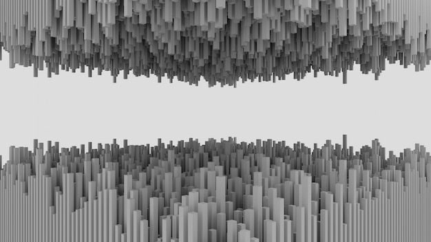 Abstrakter Hintergrund des zufälligen schwarzen Würfelblock-Wellenmusters 3D-Illustrationsrendering