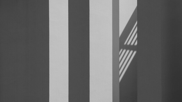 Abstrakter Hintergrund einer weißen Wand mit Schatten vom Fenster. - monochrom