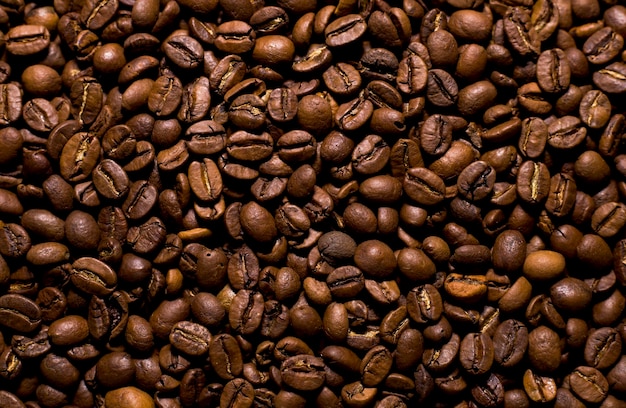 Abstrakter Hintergrund geröstete Kaffeebohnen