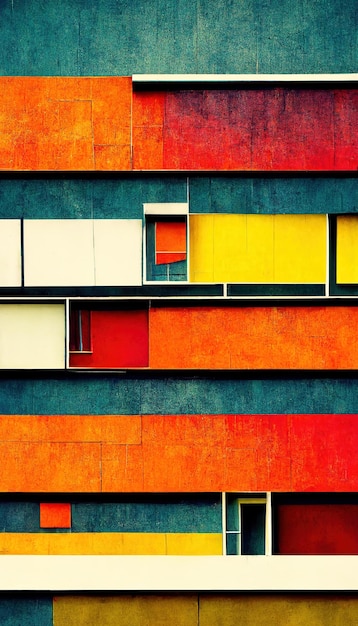 Abstrakter Hintergrund im Bauhaus-Stil Trendiges ästhetisches Bauhaus-Architekturdesign Digitale Kunst