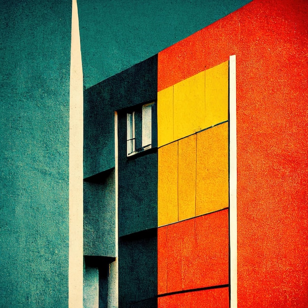 Abstrakter Hintergrund im Bauhaus-Stil Trendiges ästhetisches Bauhaus-Architekturdesign Digitale Kunst