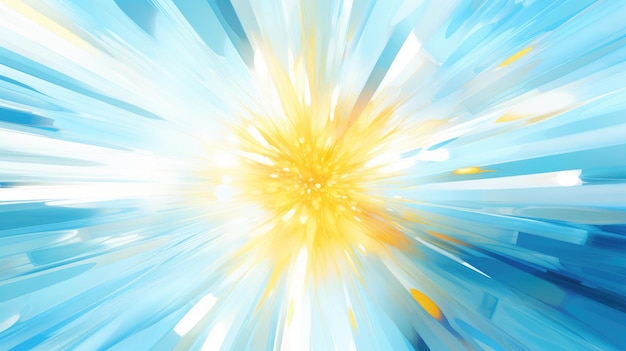 Abstrakter Hintergrund mit blauen und gelben Strahlen und Bokeh-Effekt